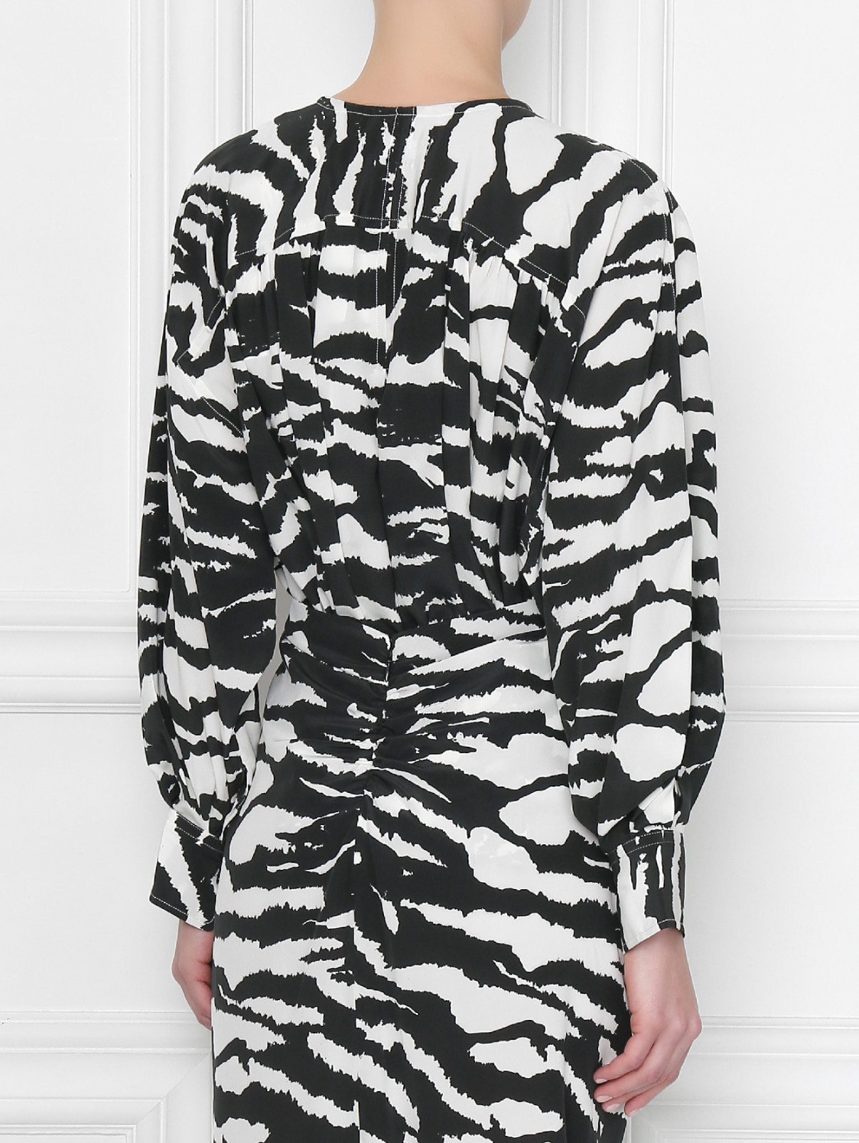 Блуза из шелка свободного кроя с узором Isabel Marant  –  МодельВерхНиз1  – Цвет:  Узор