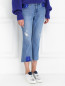 Укороченные джинсы декорированные пайетками Sjyp  –  Модель Верх-Низ