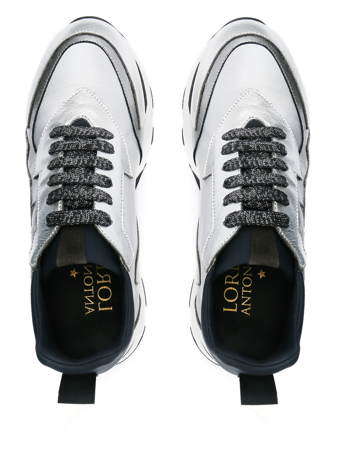 Комбинированные кроссовки на шнурках Lorena Antoniazzi  –  Обтравка3  – Цвет:  Серый