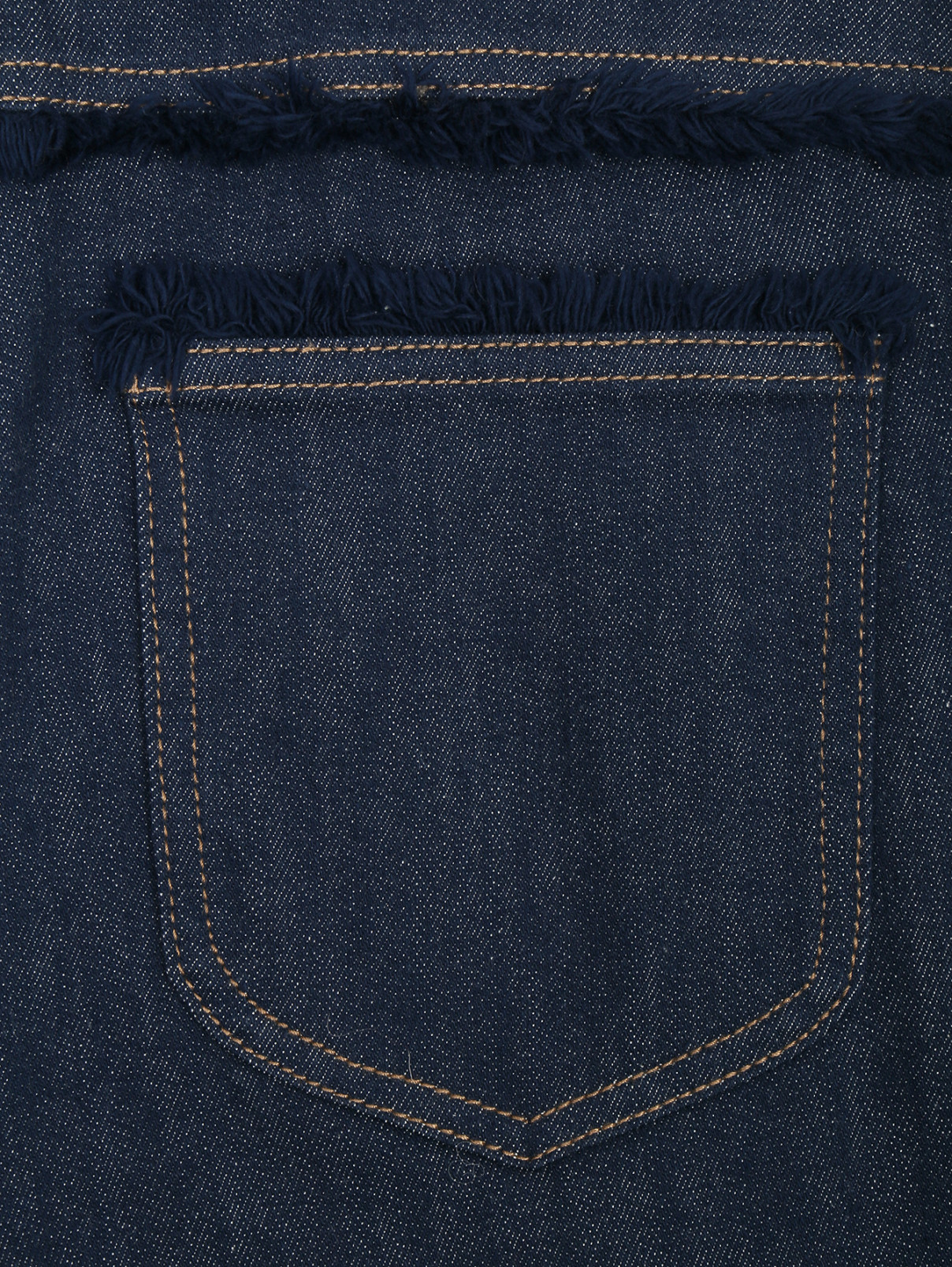 Прямые джинсы с высокой посадкой и бахромой See by Chloe – Деталь – Цвет: Синий