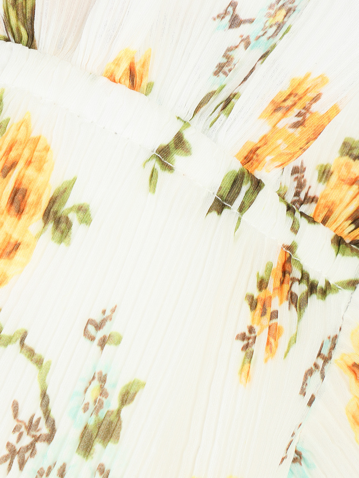 Топ из плиссированной ткани с длинными рукавами Zimmermann  –  Деталь1  – Цвет:  Белый