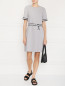 Платье с контрастной отделкой и поясом Tommy Hilfiger  –  МодельОбщийВид