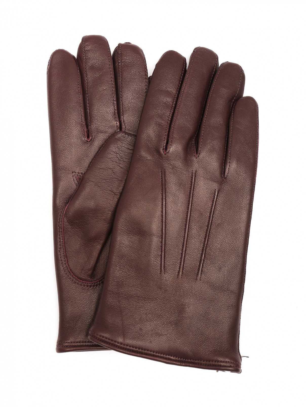 Перчатки из гладкой кожи Portolano  –  Общий вид  – Цвет:  Коричневый