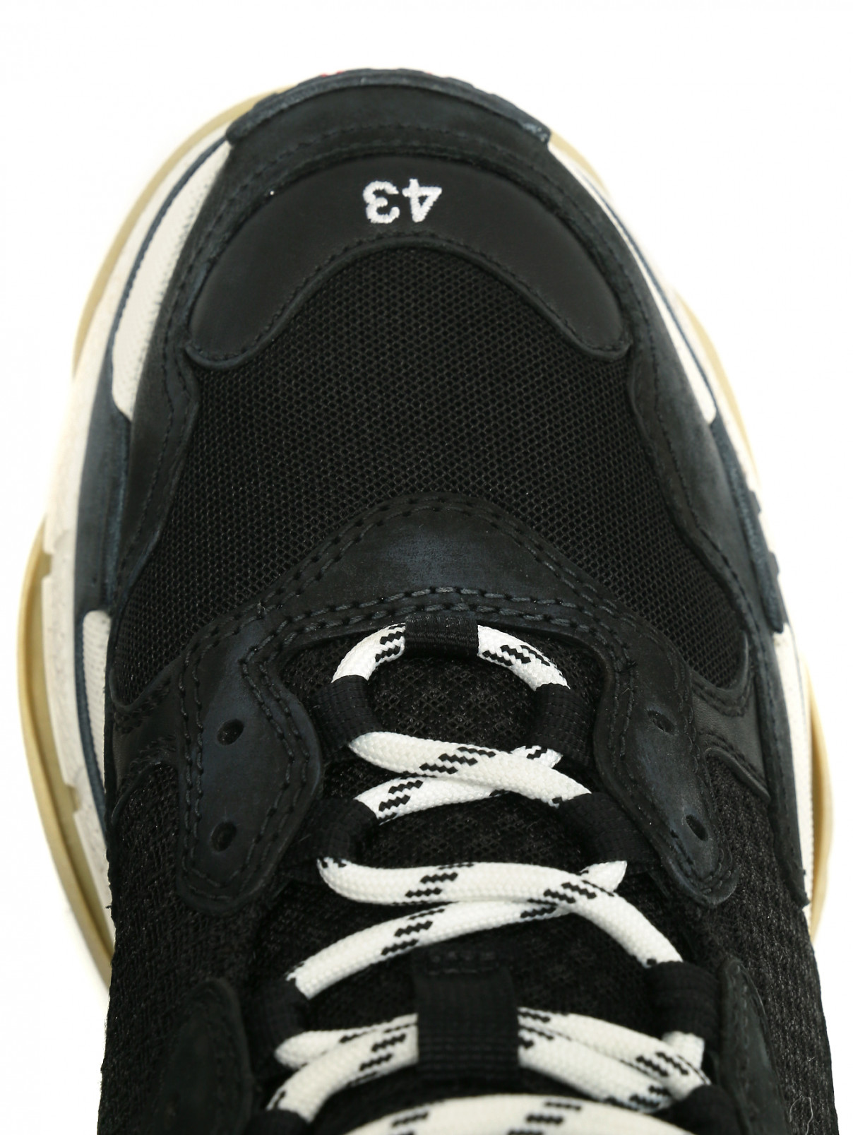 Кроссовки из кожи с контрастной вставкой Balenciaga  –  Обтравка3  – Цвет:  Черный