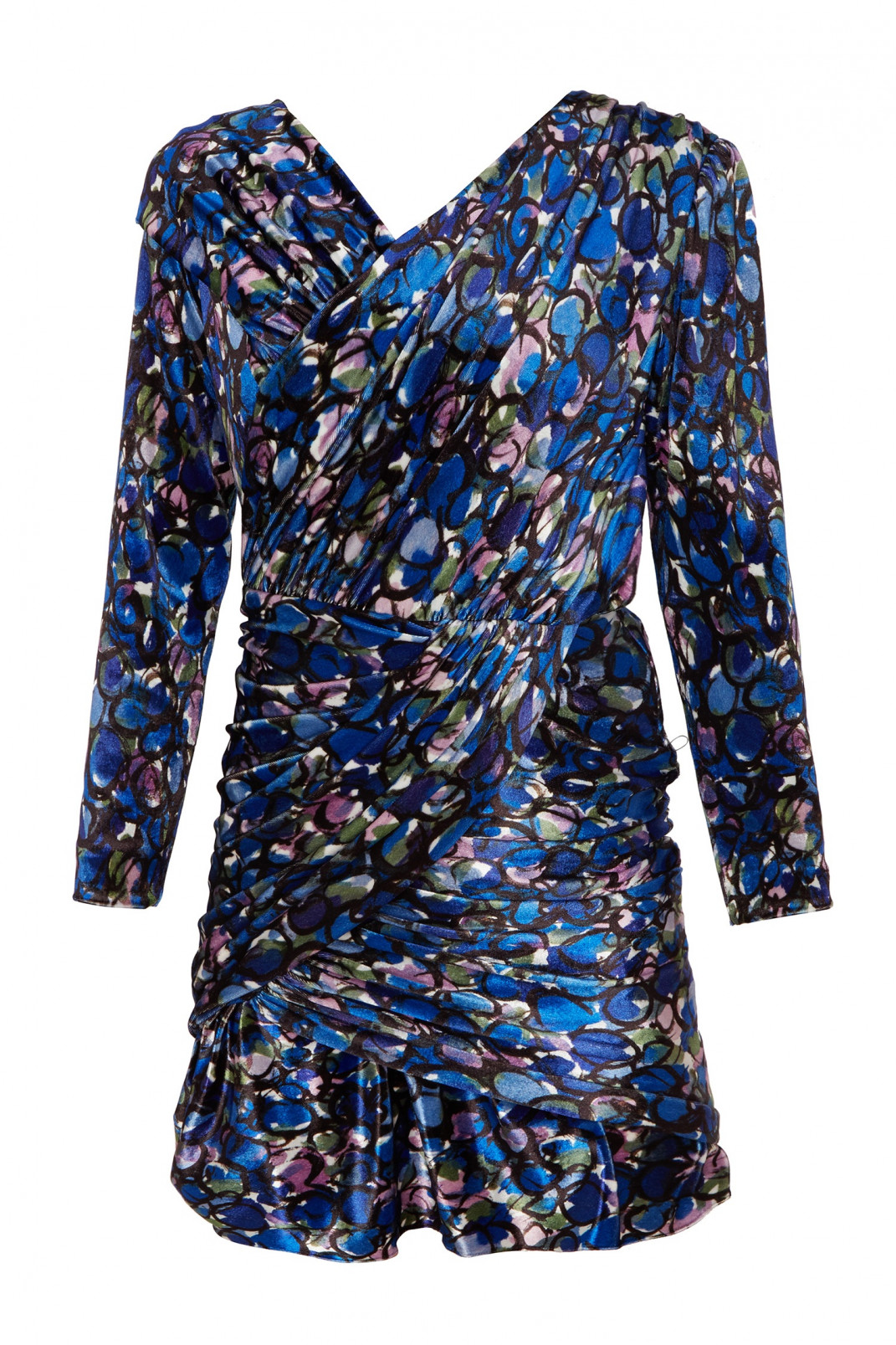 Платье мини с драпировкой и принтом Balenciaga  –  Общий вид  – Цвет:  Мультиколор