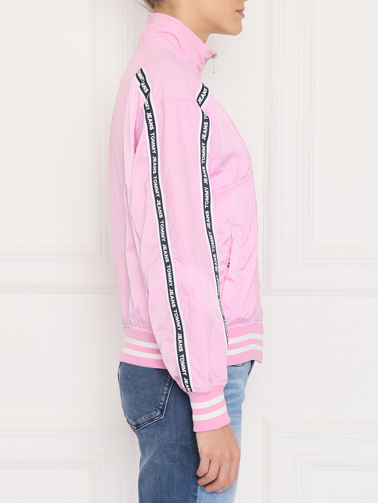Куртка на молнии с контрастной отделкой Tommy Jeans  –  МодельВерхНиз2  – Цвет:  Розовый