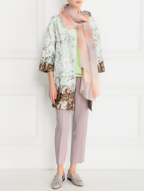 Летнее пальто из хлопка и вискозы с цветочным узором Les Copains - Модель Общий вид