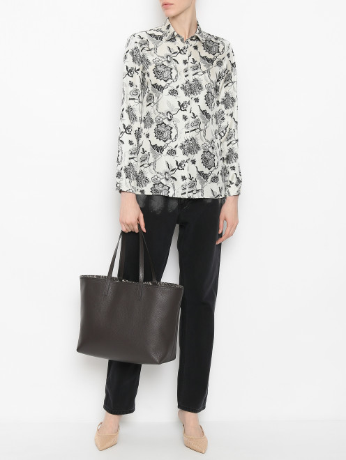 Блуза из шелка с цветочным узором Etro - МодельОбщийВид