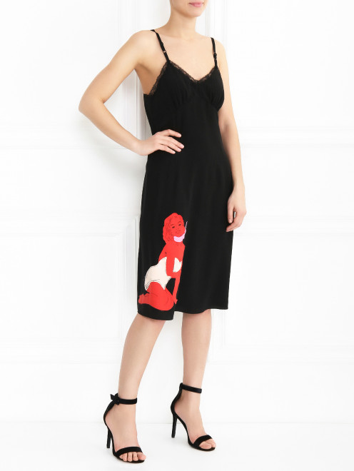 Платье миди из шелка Moschino Couture - МодельОбщийВид