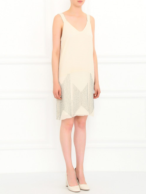 Платье из шелка декорированное стеклярусом  Joie - Модель Общий вид