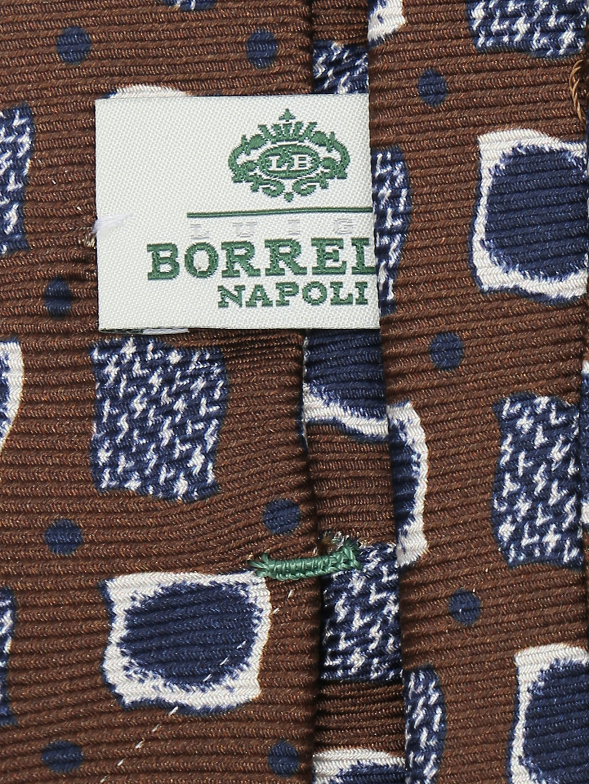 Галстук из шелка с узором Borrelli  –  Деталь  – Цвет:  Коричневый