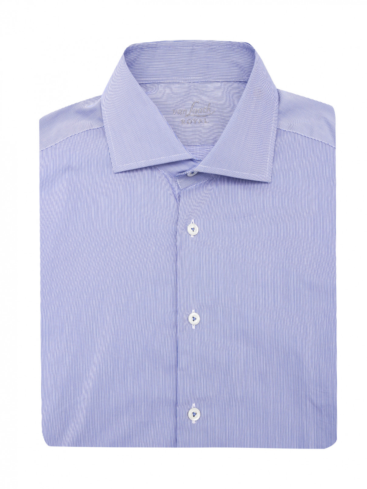 Рубашка из хлопка с коротким рукавом Van Laack  –  Общий вид  – Цвет:  Синий