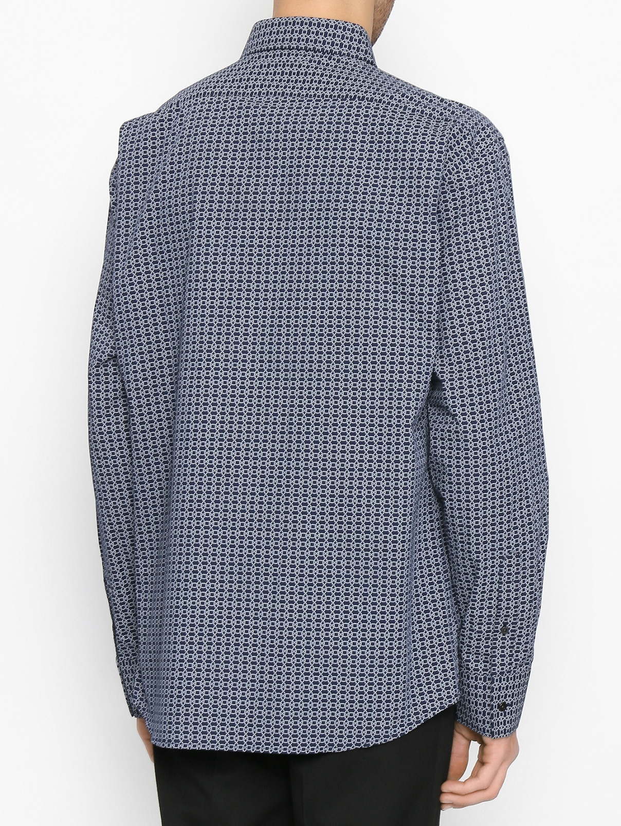 Рубашка из хлопка с узором Lagerfeld  –  МодельВерхНиз1