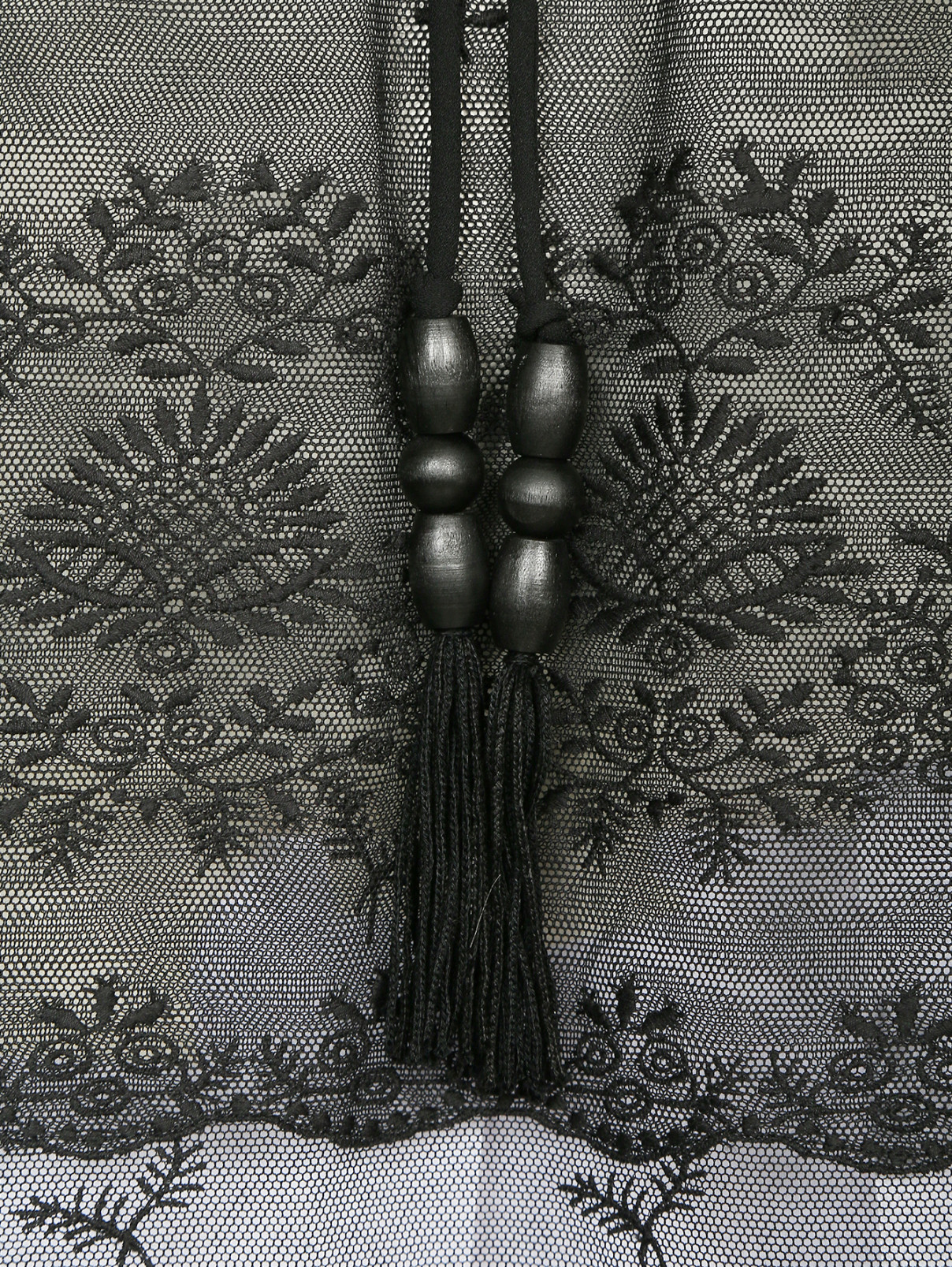 Платье свободного кроя с вышивкой Veronique Branquinho  –  Деталь  – Цвет:  Черный