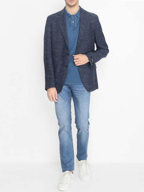 Пиджак из шерсти и хлопка с добавлением льна Lagerfeld - МодельОбщийВид