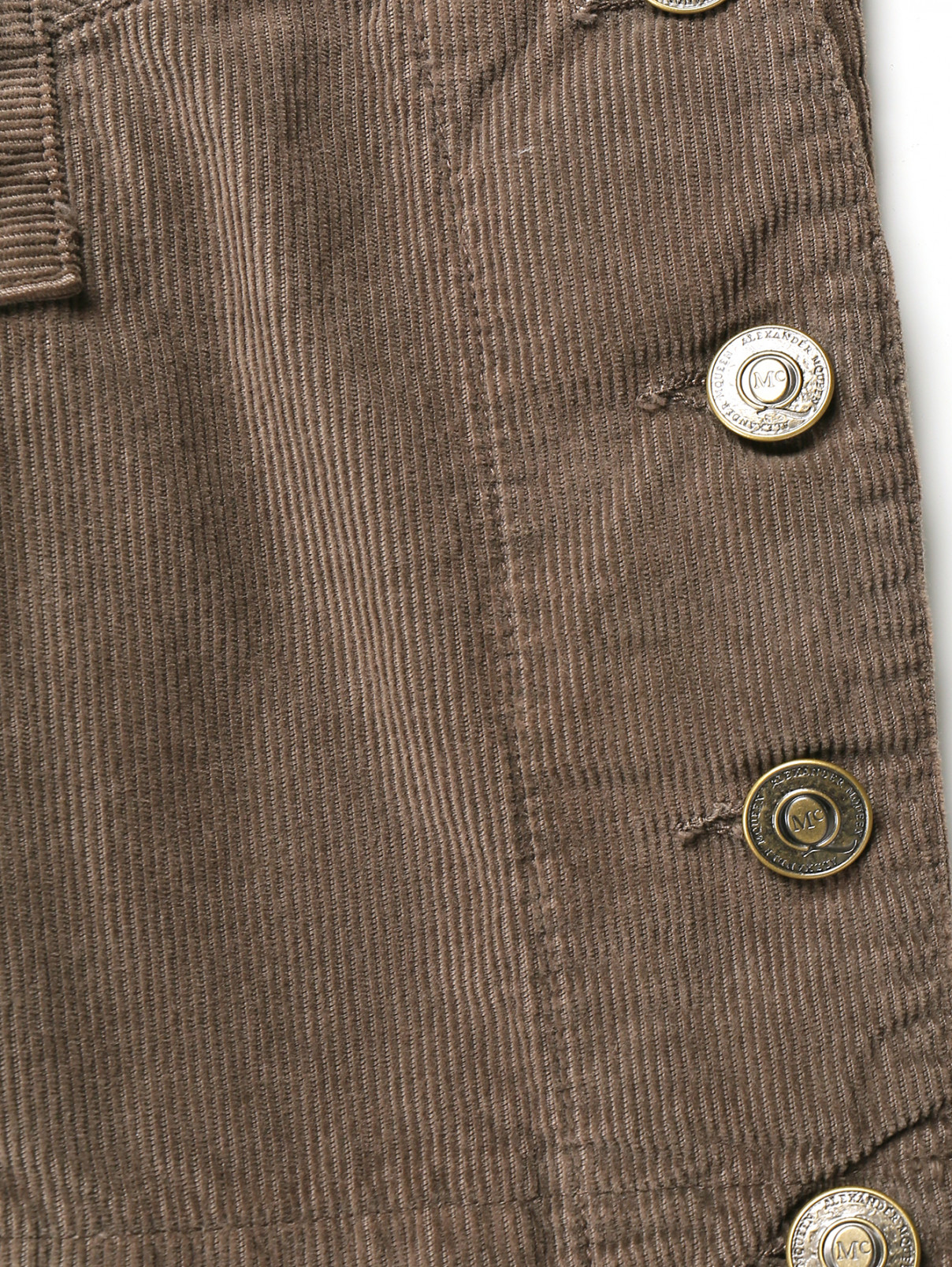 Укороченные брюки из хлопка MC Alexander McQueen  –  Деталь  – Цвет:  Коричневый