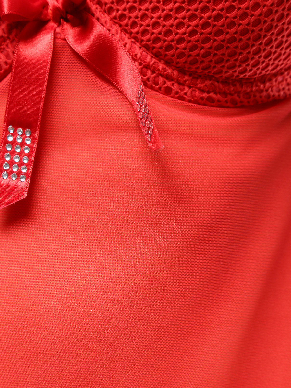 Прозрачная сорочка с завязкой на шее Rosapois  –  Деталь  – Цвет:  Красный