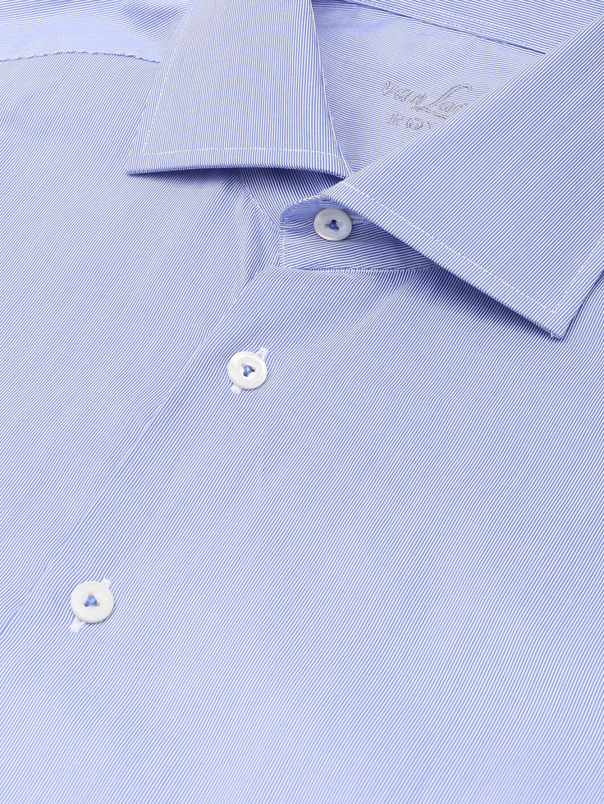 Рубашка из хлопка с коротким рукавом Van Laack  –  Деталь  – Цвет:  Синий