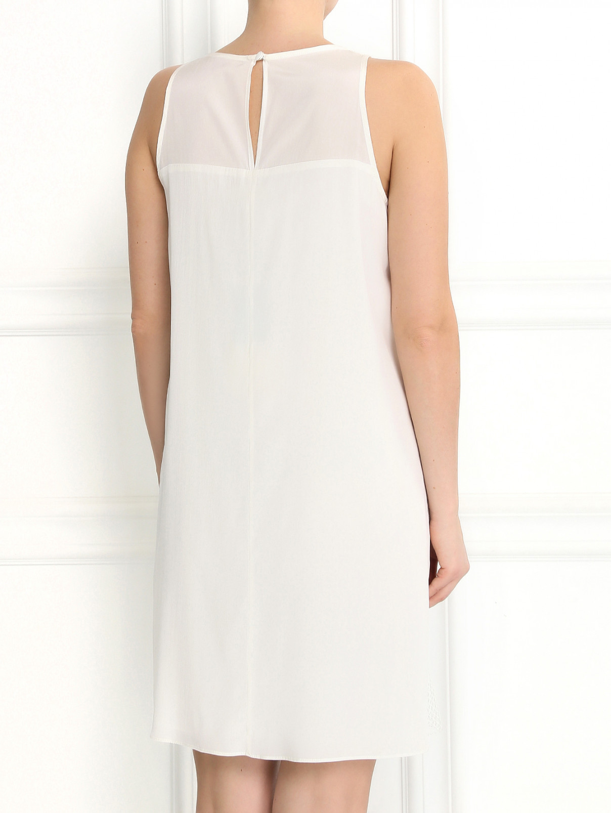 Платье из шелка с сеткой Rag & Bone  –  Модель Верх-Низ1  – Цвет:  Белый