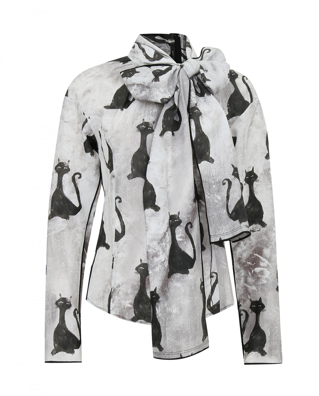 Блуза с узором и контрастной отделкой Marc Jacobs  –  Общий вид  – Цвет:  Узор