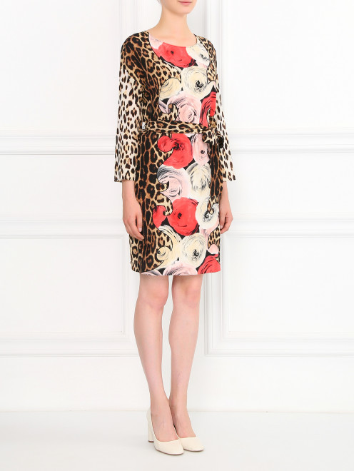 Платье из шелка с абстрактным узором Moschino Cheap&Chic - Модель Общий вид