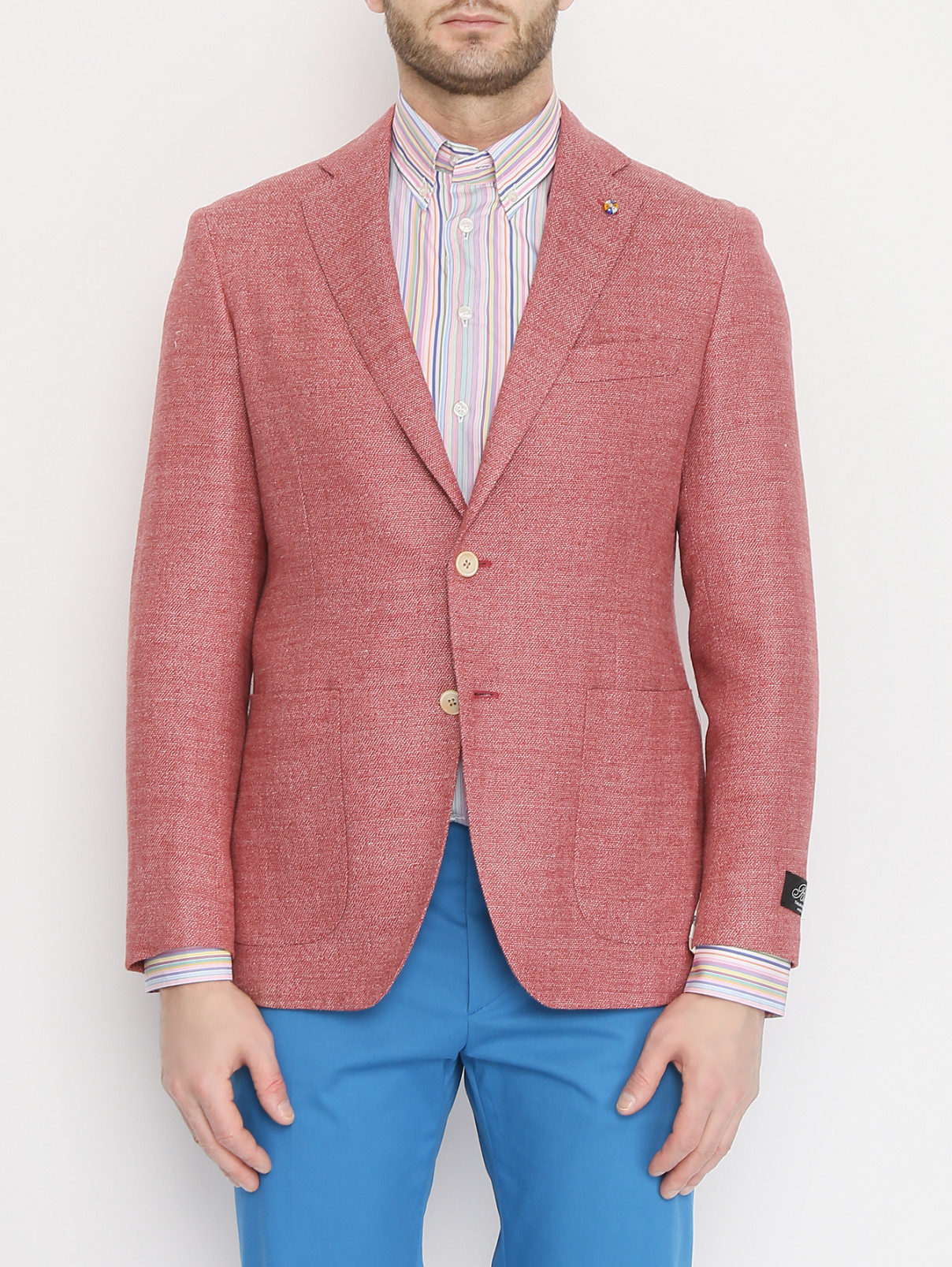 Пиджак с накладными карманами Belvest  –  МодельОбщийВид1  – Цвет:  Красный