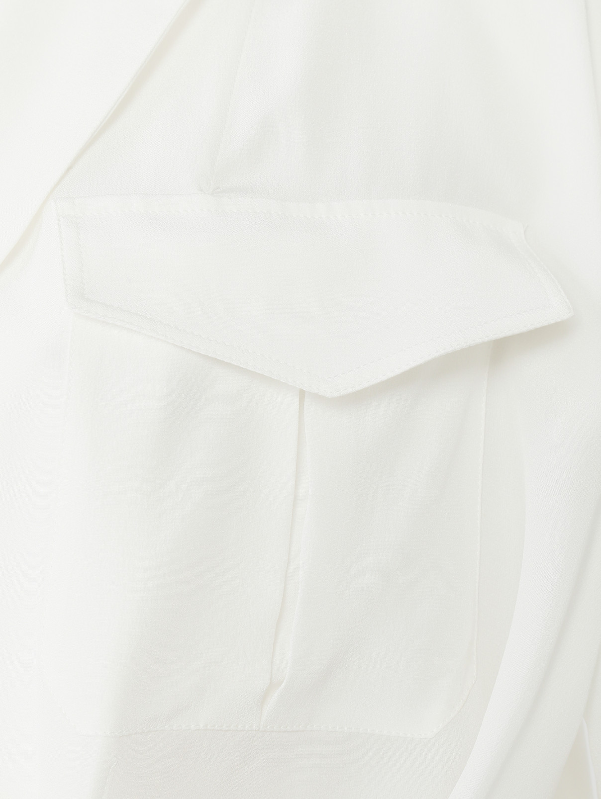 Шелковая блуза с запахом Alberta Ferretti  –  Деталь  – Цвет:  Белый