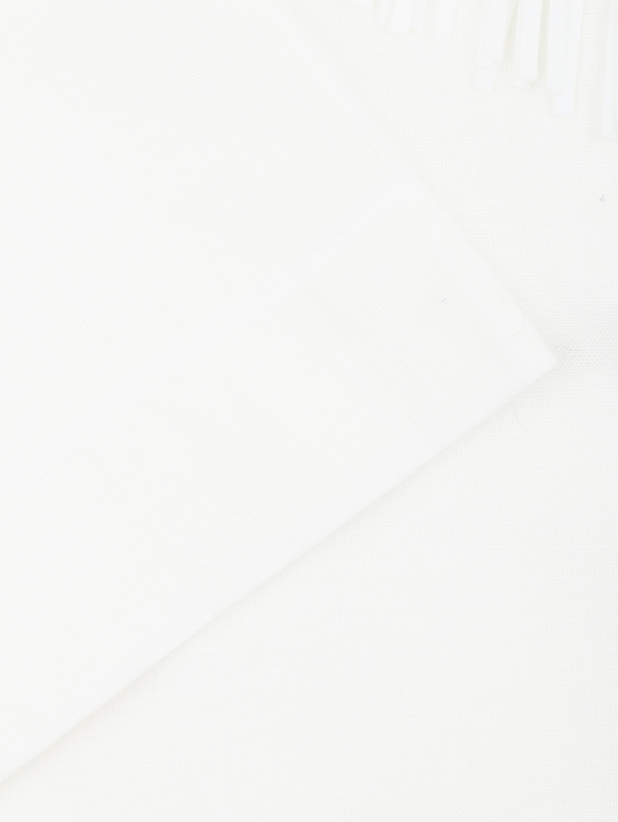 Рубашка из льна с кружевной отделкой и бахромой Raffaela D'Angelo  –  Деталь1  – Цвет:  Белый