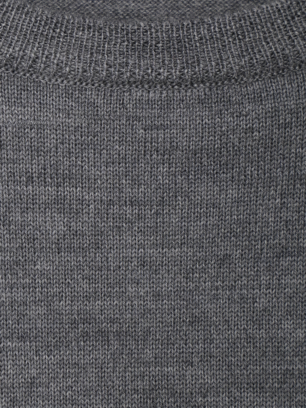 Джемпер из шерсти с круглым вырезом Kangra Cashmere  –  Деталь  – Цвет:  Серый