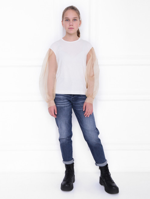 Блуза с рукавами из шелковой органзы MiMiSol - МодельОбщийВид