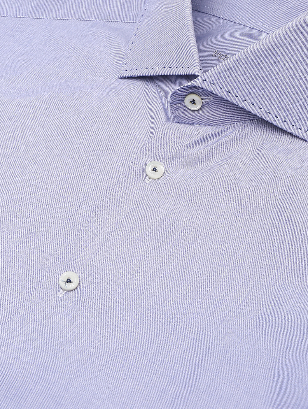 Рубашка из хлопка с длинным рукавом Van Laack  –  Деталь  – Цвет:  Синий
