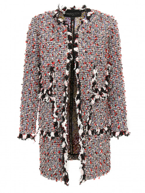 Пальто из смесовой шерсти с узором и декоративной отделкой Giambattista Valli - Общий вид