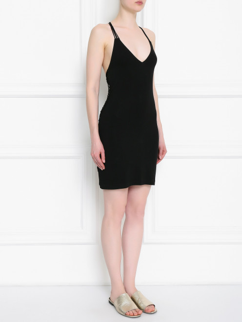 Платье-мини с контрастной отделкой La Perla - Модель Общий вид