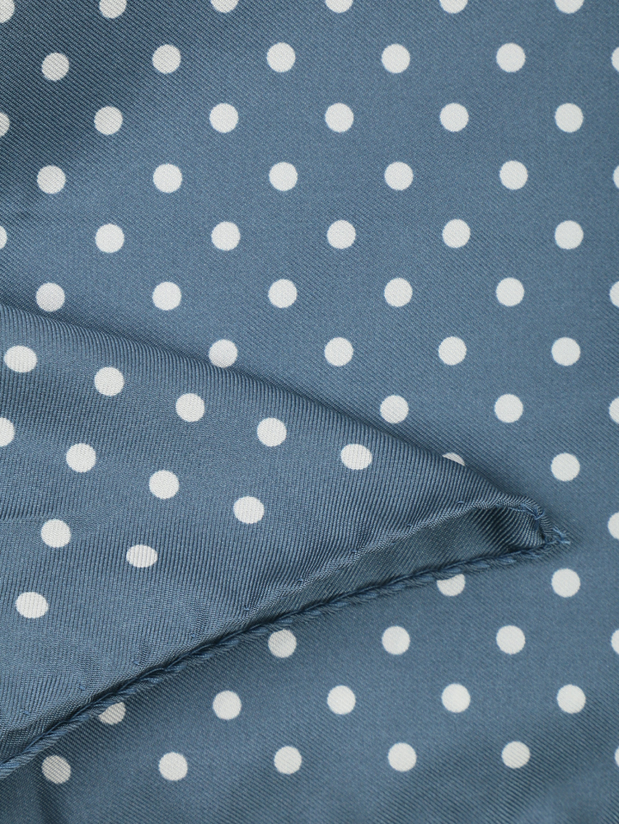 Платок шелковый с узором горох Max Mara  –  Деталь1  – Цвет:  Синий